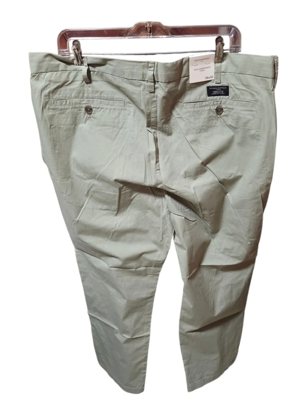 Banana Republic Slim Summerweight Chino Green Pants 38x30 New!
